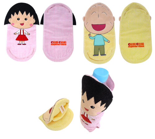 ちびちびまる子ちゃん　2ポケットタオル （ピンク／ちびちびまる子）(イエロー/ちびちび友蔵) 商品画像